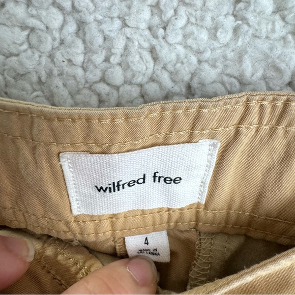 Aritzia Wilfred Free Utility Voyage Cargo Pants Tan Size 4 High Rise Tapered - Picture 5 of 9